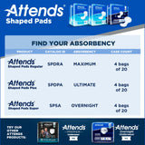 Attends Shaped Pads Super, Overnight Absorbency
