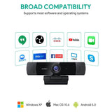 AUKEY 1080P Webcam with Dual Noise Reduction Stereo Microphones