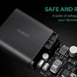 Aukey USB Wall Charger, Dual Port, USB-C 46W Power Delivery (Refurbished)