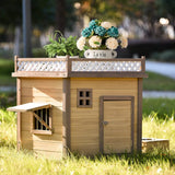 Aukfa 39.4” Wooden Dog House Puppy Shelter Kennel Outdoor & Indoor Dog Crate