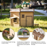 Aukfa 39.4” Wooden Dog House Puppy Shelter Kennel Outdoor & Indoor Dog Crate
