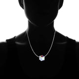 Aurora Borealis Crystal Cube Necklace Made with Swarovski Crystal