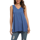 Women's Summer Casual Sleeveless V-Neck T-Shirt Tunic Blouse Tank Tops