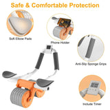 Automatic Rebound Abdominal Wheel Roller for Core Strength with Timer Kneel Pad