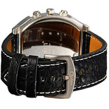 Avaner Mens Big Face Dual Time Zone Leather Strap Sport Watch