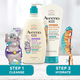Aveeno Kids Sensitive Skin Face & Body Wash With Oat Extract, Gently Washes Away Dirt & Germs Without Drying, Tear-Free & Suitable for All Skin Tones, Hypoallergenic, 18 fl. oz
