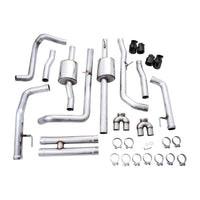 AWE Tuning 4th Gen GM 1500 6.2L 0FG Catback Split Rear Exit (w/ Bumper Cutouts) - Quad Diamond Tips