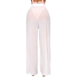 Awoscut Women See Through Sheer Mesh Pants