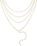 Inc International Concepts Gold-Tone Shimmer Chain Multi-Row Necklace, 16 + 3""