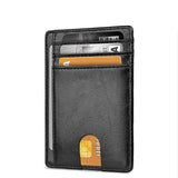Leather Slim Wallet Credit Card Holder RFID Blocking Pocket ID Money USA