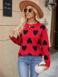Knitted Jacquard Crew-neck Pullover Long-sleeve Knitwear Sweater