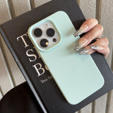 Lychee-pattern Matte Phone Case Solid Color