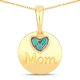 0.17 Carat Genuine Emerald .925 Sterling Silver Pendant