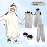 Anime Cartoon Funny Shark And Cat Onesie Pajamas Cute Cozy Loungewear Set