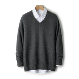 V-neck Cashmere Sweater Loose Fit Extra Thick