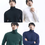 Turn-down Turtleneck Core-spun Knit Sweater For Men Rugged Style