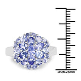 2.03 Carat Genuine Tanzanite .925 Sterling Silver Ring