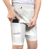 Mens Fitness Sweatpants With Liner Quick-Drying And Breathable Running Shorts