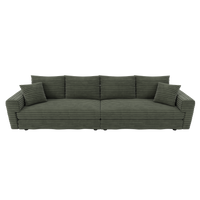 102.4 ' Plush Corduroy 4-Seat Sofa,Modern Comfy Upholstered Sofa Cloud Couch,Deep Seat Couches with Soft Pillows,Convertible Deep Seat Sofa Lounge Chair for Living Room Bedroom,Apartment,Office,Green