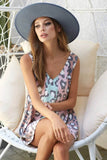 BiBi Leopard Printed Jersey Knit Color Block Sleeveless