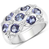 2.31 Carat Genuine Tanzanite .925 Sterling Silver Ring