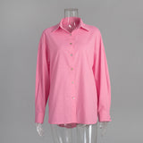 Casual Solid-color Minimalist Loose-fit Shirt