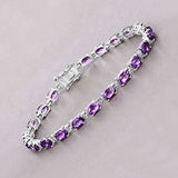 7.98 Carat Genuine Amethyst .925 Sterling Silver Bracelet