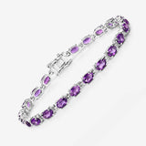 7.98 Carat Genuine Amethyst .925 Sterling Silver Bracelet