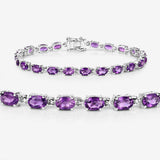 7.98 Carat Genuine Amethyst .925 Sterling Silver Bracelet