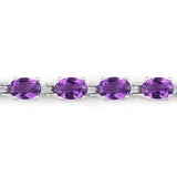 7.98 Carat Genuine Amethyst .925 Sterling Silver Bracelet