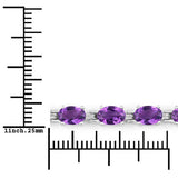 7.98 Carat Genuine Amethyst .925 Sterling Silver Bracelet