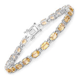 9.03 Carat Genuine Citrine .925 Sterling Silver Bracelet
