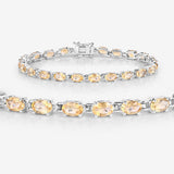 9.03 Carat Genuine Citrine .925 Sterling Silver Bracelet