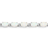 3.50 Carat Genuine Created Opal .925 Sterling Silver Bracelet