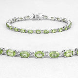 8.61 Carat Genuine Peridot .925 Sterling Silver Bracelet
