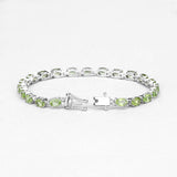 8.61 Carat Genuine Peridot .925 Sterling Silver Bracelet