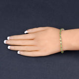 8.61 Carat Genuine Peridot .925 Sterling Silver Bracelet