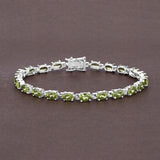8.61 Carat Genuine Peridot .925 Sterling Silver Bracelet