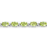 8.61 Carat Genuine Peridot .925 Sterling Silver Bracelet