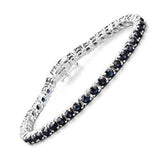 8.36 Carat Genuine Blue Sapphire .925 Sterling Silver Bracelet