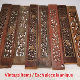 Solid Wood Carved Window Screen Hanging Panel Made From Old Wooden Planks