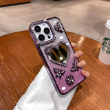 New-style Phone Case With An Electroplated Heart-shaped Mirror
