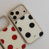 Retro Polka-dot Frosted Glass Magnetic Phone Case