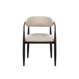 Set of 2 Beige and Black Armchair with Open Back