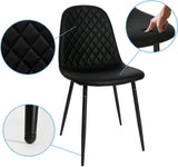 Modern Black Dining Chairs Set of 2, PU Leather Dining Room Chairs