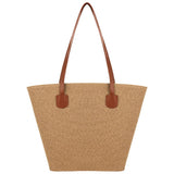 Eklips Beige Straw Beach Bag for Summer Travel