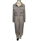 New Women's Long-sleeved Lapel Jumpsuit Women