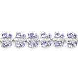 7.02 Carat Genuine Tanzanite and White Sapphire .925 Sterling Silver Bracelet
