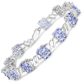 8.16 Carat Genuine Tanzanite .925 Sterling Silver Bracelet