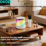 KP-K04 Best-Selling Portable Bluetooth Karaoke Speaker Wireless Microphone Set With Lights Suitable For Outdoors Kids And Home Use In Stock